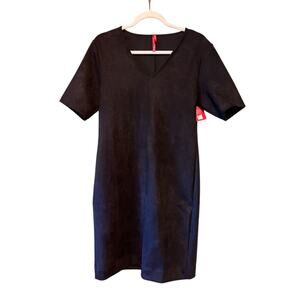 Spanx Faux Suede Column Dress Black Size Medium